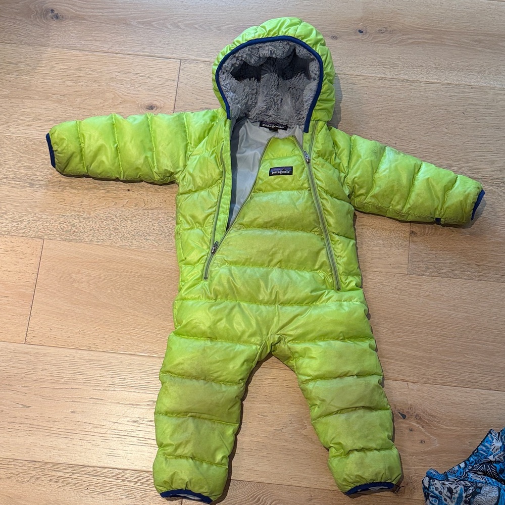 Patagonia Neon Green Infant Snowsuit
